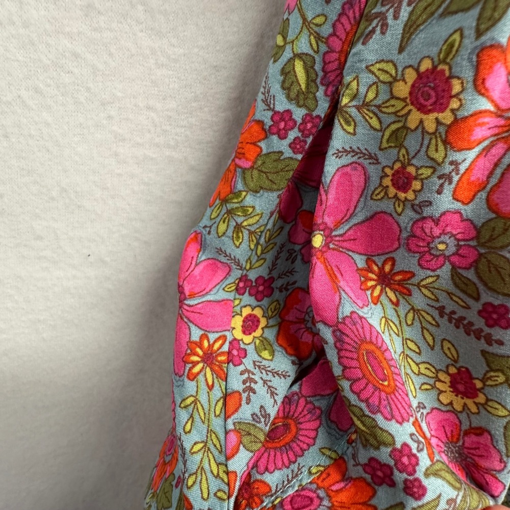 Natural Life Evangeline Maxi Dress Women XL Floral Boho Tiered V-Neck Pockets - Picture 7 of 13